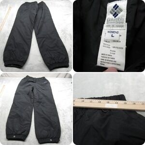 Columbia Snow Pants Womens Large Black Insulated Waterproof‎ Pull-On VTG 30x29